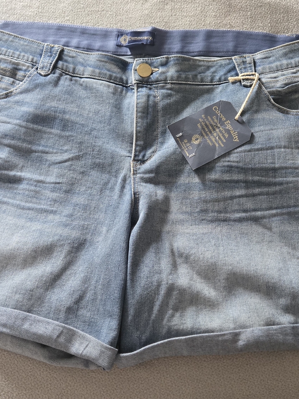 Democracy Light Blue Rolled Hem Denim Shorts